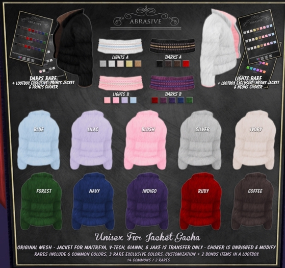 [ abrasive ] Fur Crop Jacket - Jake - Blue