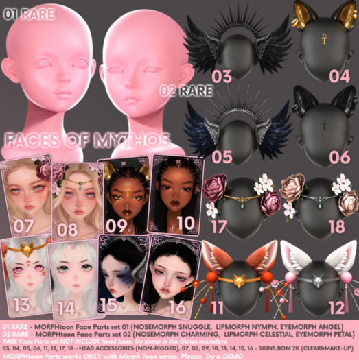 06 GENUS - FACES OF MYTHOS - Bastet - Ears - black