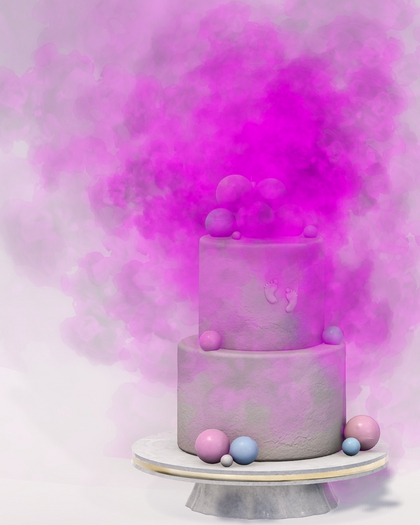 SKVOSTbaby - Bubble Gender Reveal Cake - Girl