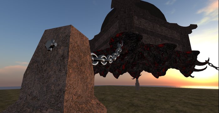 Floating blood vampire castle