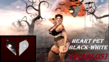 {DIABLOS} heart pet Black-White