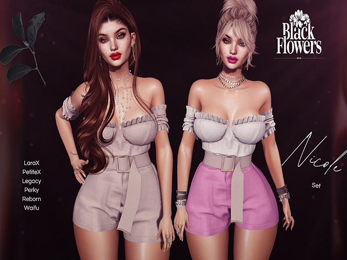 Black.Flowers - Nicole Set - FATPACK [ADD]