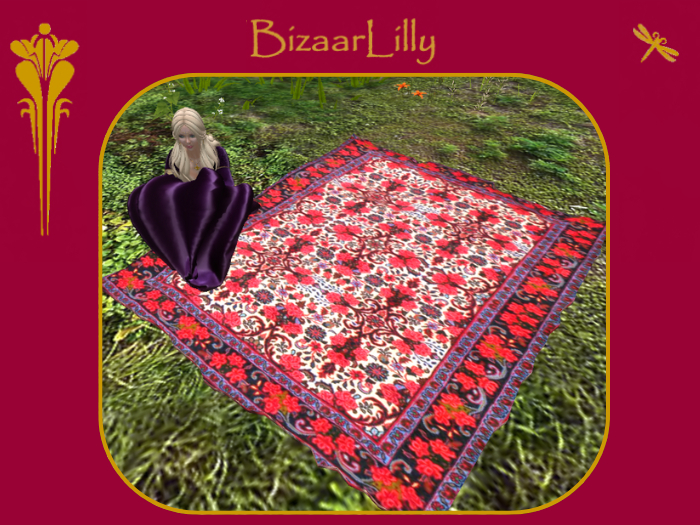Renaissance Rug ~ Berry & Blue Florals