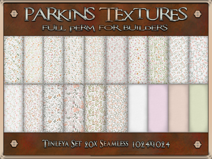 Parkins Textures - Tinleya Set - 20x Full Perm Seamless 1024 - Fabric, Flower, Floral, Clothing, Pastel, Pattern, Cloth 