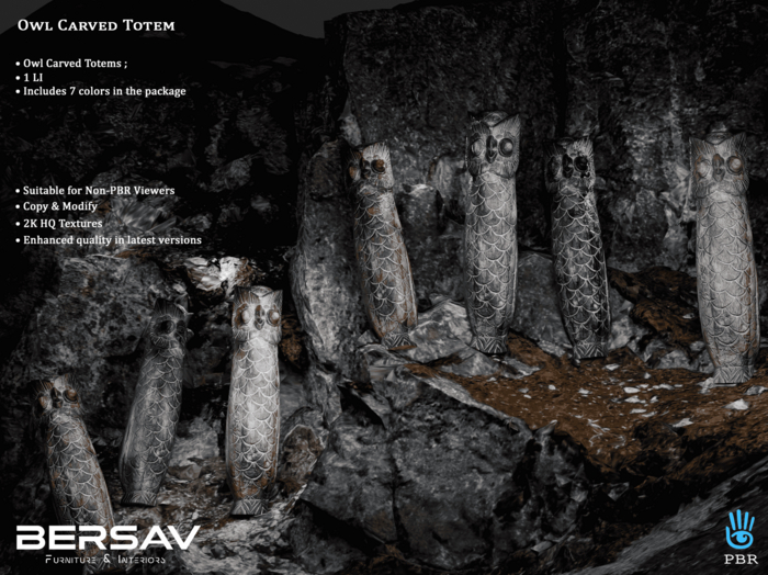 Bersav - Owl Carved Totems PBR (Add)