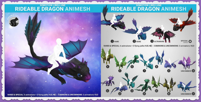 SEmotion Libellune Rideable Dragon Animesh #3 ULTRARARE