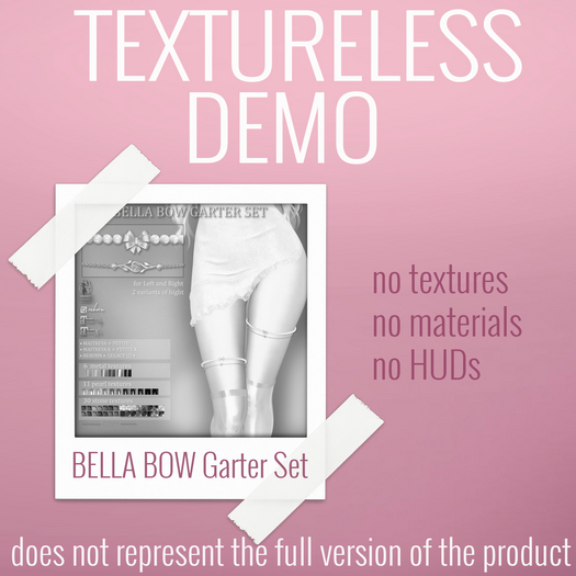 TEXTURELESS DEMO *AvaWay* BELLA BOW Garter Set