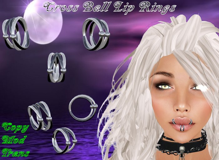 Cross Ball Lip Rings