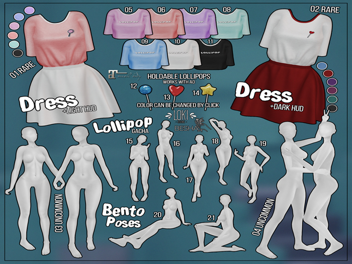 10.BESHA&Loki - Lollipop GACHA - White T-Shirt - Maitreya