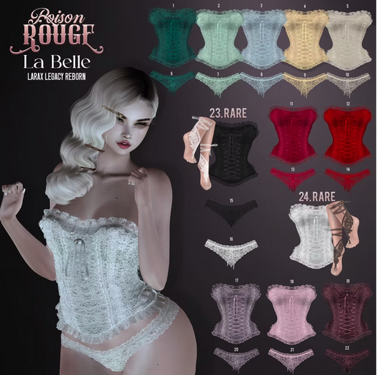 1. POISON ROUGE La Belle Lace Corset Emerald - LaraX