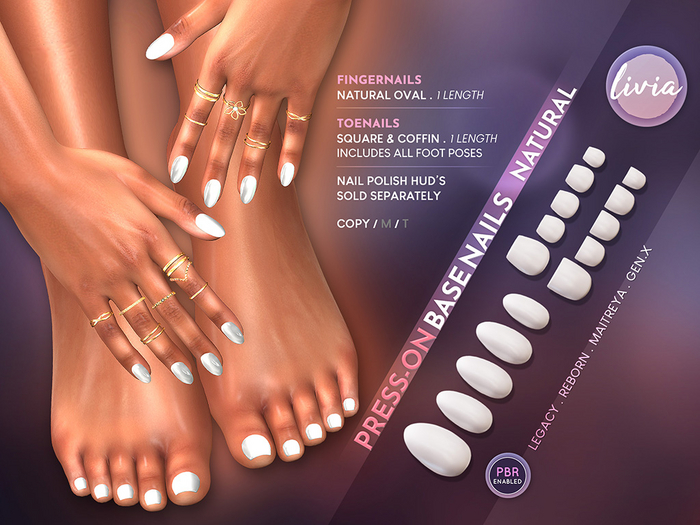 LIVIA Press-On Base Nails [Natural]