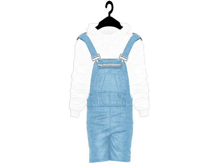 Spade: Zeek Overalls With Hoodie (Light Blue)