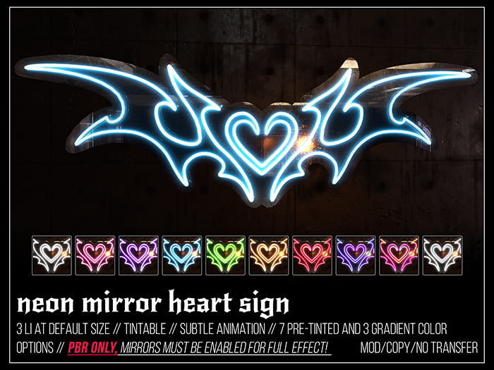[M.O.R] neon mirror heart sign