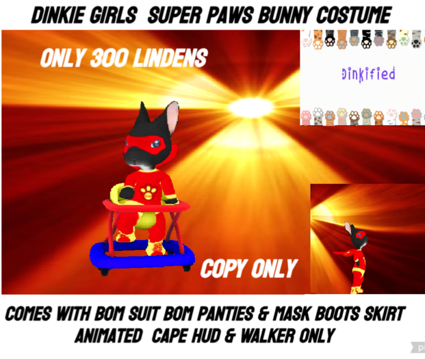 300Dinkified  Dinkie Girls Super Paws  BunnyCostume