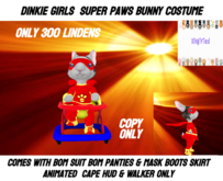 Dinkified Dinkie Super Paws Bunny Costume