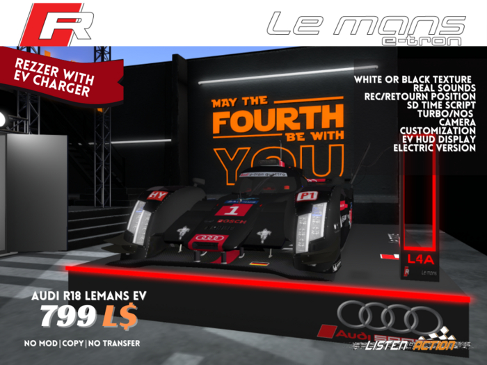 Audi E-tron R18 Lemans EV Rezzer