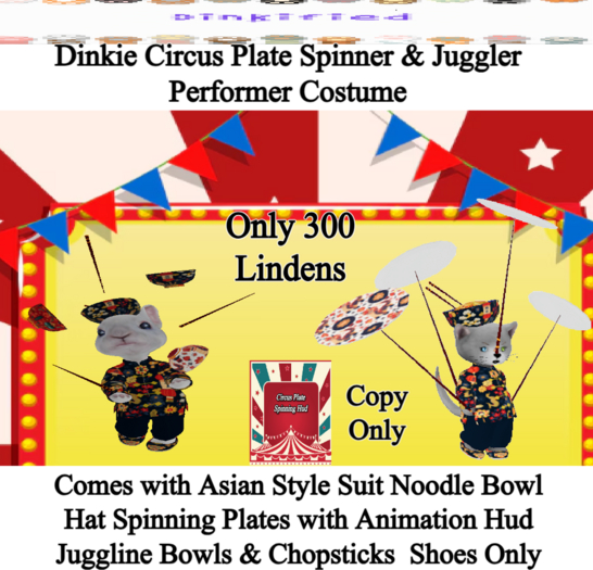 300 Dinkified Dinkie Plate Spinner & Juggling Performer