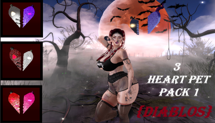 {DIABLOS} heart pet 3 PACK 1