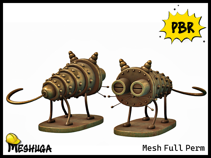 Meshuga PBR Steampunk Robot Cat FULL PERM MESH 