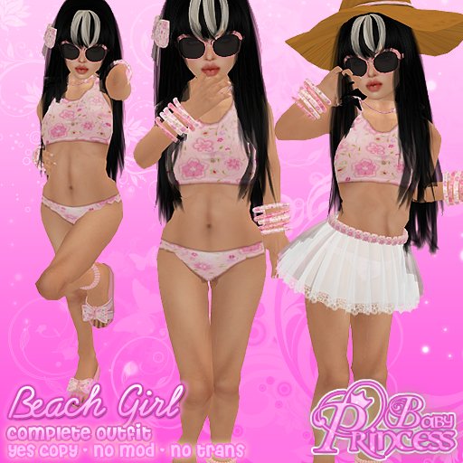 :*BP*: BEACH GIRL - Bikini set for Little Girls - Pink & Floral