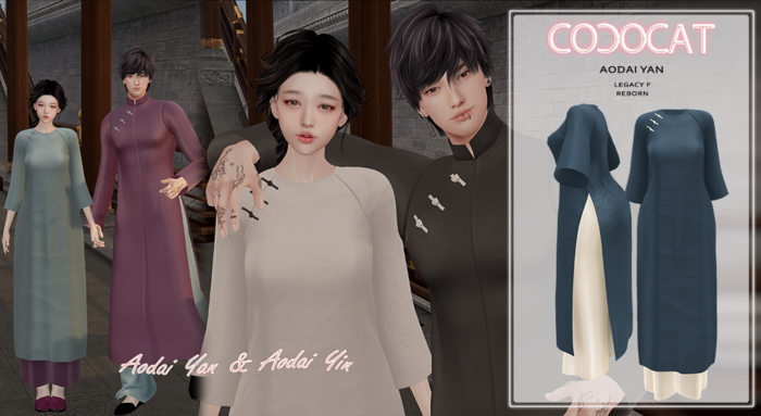 .cococat. Aodai Yan - Navy