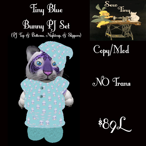 Tiny Blue Bunny PJ Set