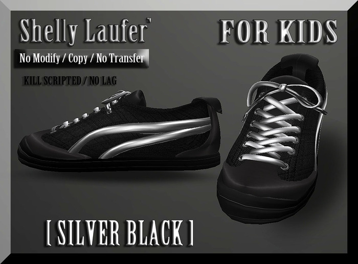 ::: Shelly Laufer Sneakers [Silver Black] For Kids :::