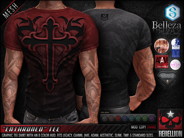 = REBELLION = "ENTHRONED" TEE