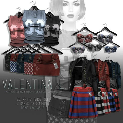 :V.e. Whimsy Stripey Skirt Red & Blue 1