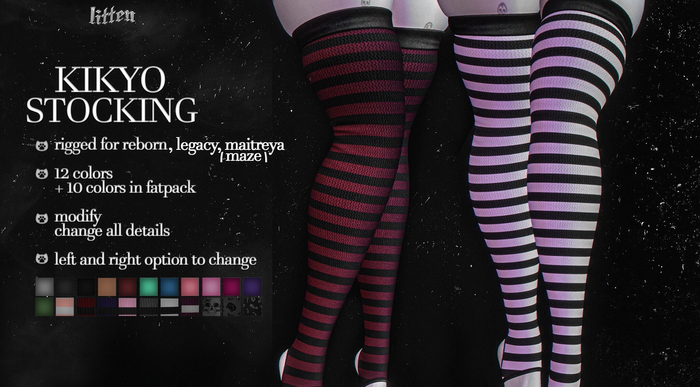 [Litten] Kikyo Socks [Fatpack] maze,reborn,legacy,maitreya