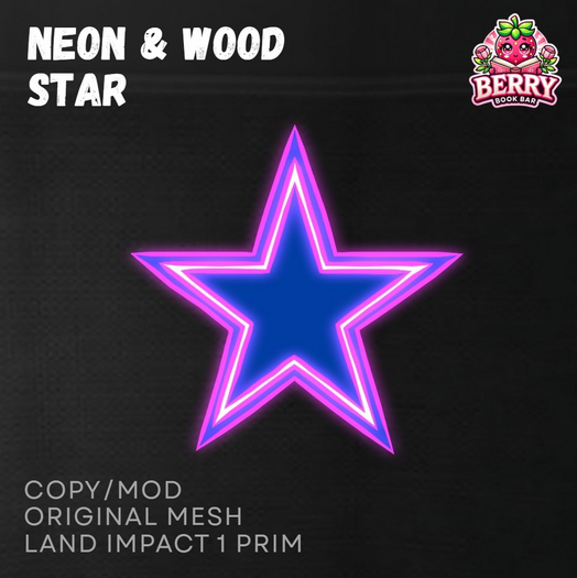 Neon & Wood Star