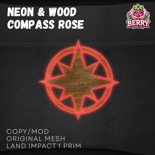 Neon & Wood Compass Rose