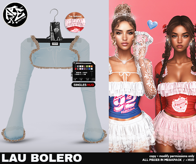 Pare.Lau Ruffled Bolero - Cielo