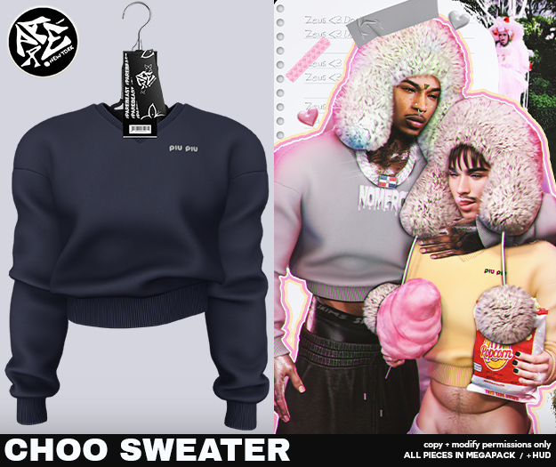 Pare.Choo Fuzzy Sweater - Navy