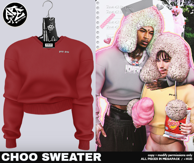 Pare.Choo Fuzzy Sweater - Red