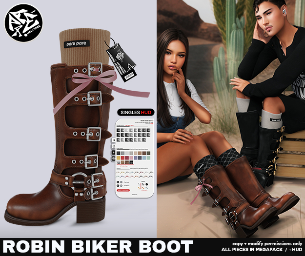 Pare.Robin Biker Boots - Almond