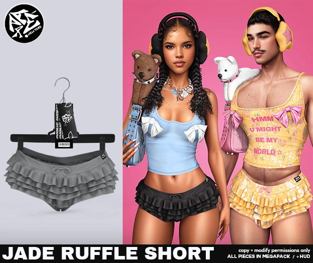 Pare.Jade Ruffle Short - Grey