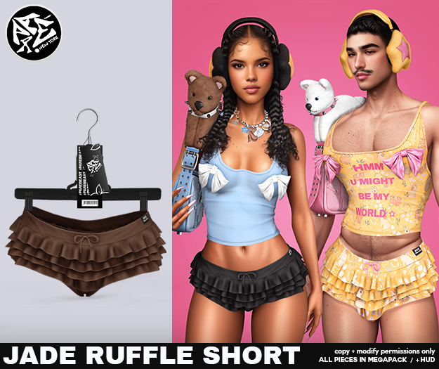 Pare.Jade Ruffle Short - Brown