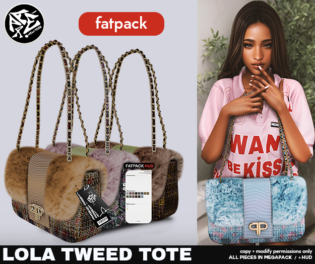 Pare.Lola Tweed Fur Tote - Fatpack