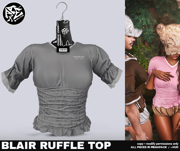 Pare.Blair Ruffled Blouse - Grey