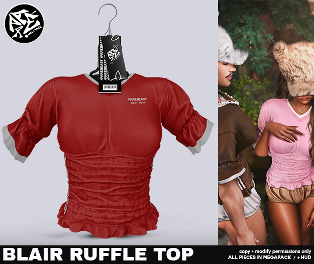 Pare.Blair Ruffled Blouse - Red