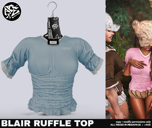 Pare.Blair Ruffled Blouse - Cielo