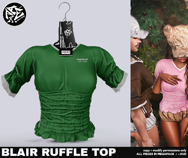 Pare.Blair Ruffled Blouse - Green