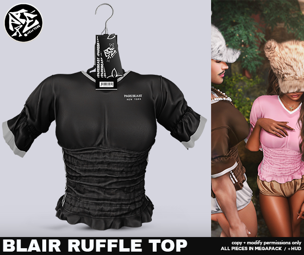 Pare.Blair Ruffled Blouse - Onyx