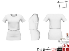 WC1563 Casual Tshirt with Mini Jeans Skirt FITMESH