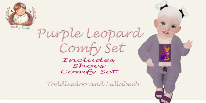 BabyNest Purple Leopard TD set