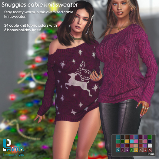 *PRIMA* Snuggles cable knit sweater