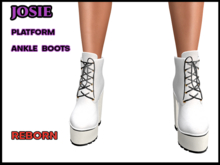 Josie High Heel Platform Ankle Boots, White, Reborn