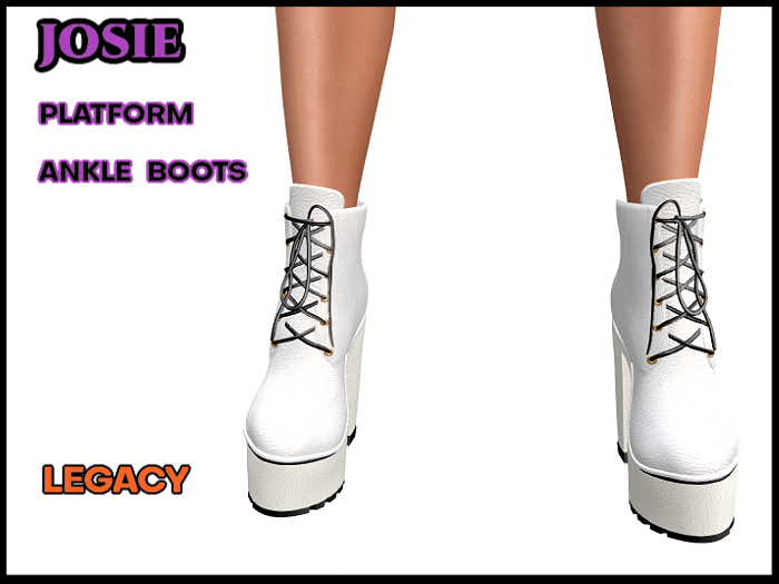 Josie High Heel Platform Ankle Boots, White, Legacy