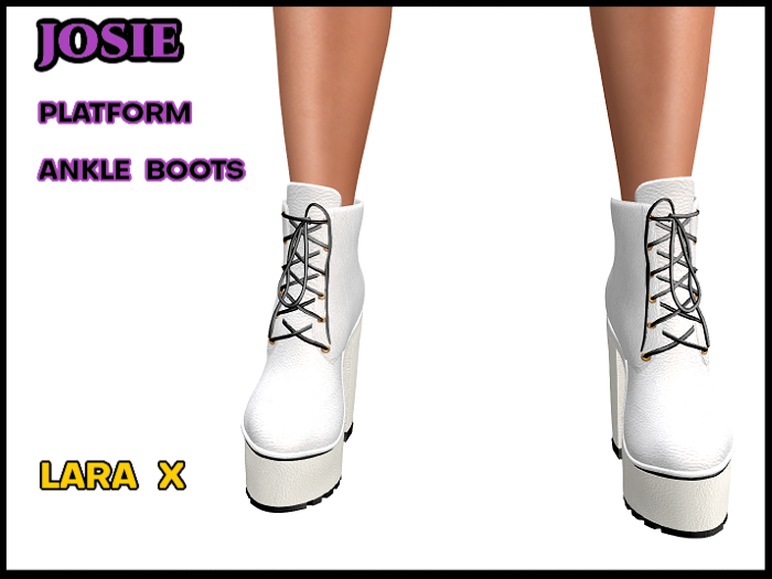 Josie High Heel Platform Ankle Boots, White, Lara X